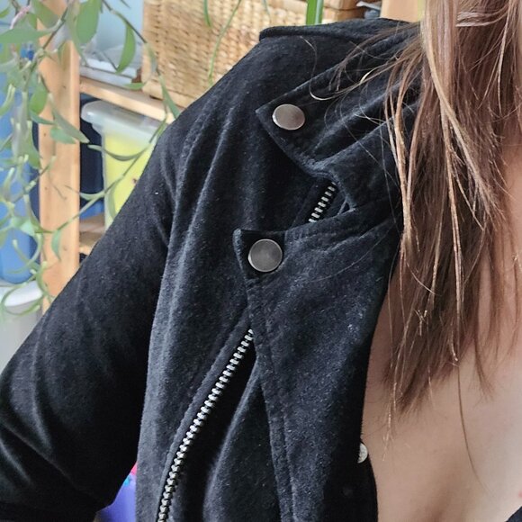 Black versatile leather jacket, size S - Glassons - Picture 3 of 11